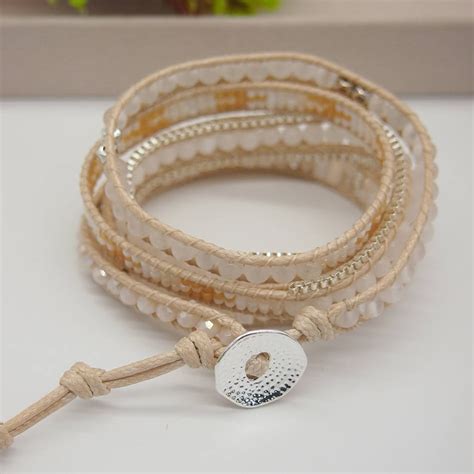 White Mix Wrap Bracelet Boho Bracelet Bohemian Bracelet Etsy