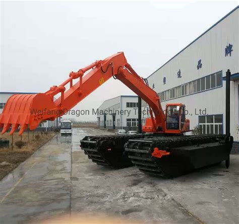 Crawler Amphibious Swamp Buggy Excavator Dredging Excavator With