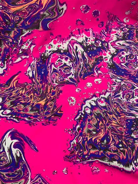 New UV Light Reflective Fabric Abstract Design on Heavy Nylon Spandex ...