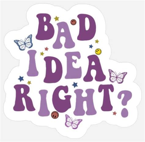 Olivia Rodrigo Bad Idea Right Stickers GUTS Tour 2024 Graphic