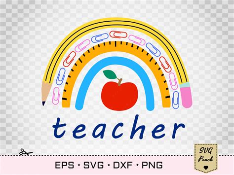 Teacher Rainbow Svg By Svgpouch Thehungryjpeg