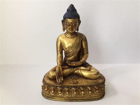 Sold Price A Large Sino Tibetan Gilt Bronze Figure Of Shakyam May