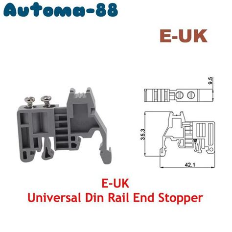 Jual E Uk Stopper Terminal Block Din Rail E Uk Universal End Stopper