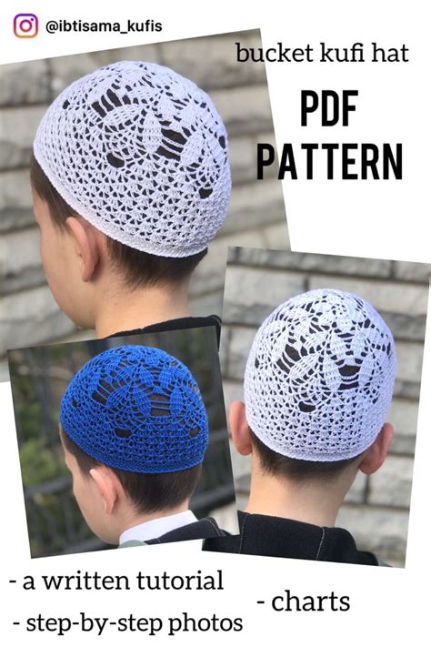 Mesh Skull Cap Kufi Unisex PDF Printable Pattern Inspire Uplift