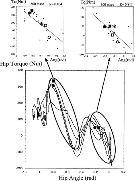 Lower Panel Shows Torque Angle Curves For The Hip Joint For Ve