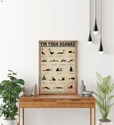 Yin Yoga Asanas Poster Yoga Wall Art Yoga Print Yoga Art Etsy