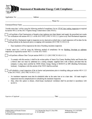 Fillable Online Statement Of Residential Energy Code Compliance