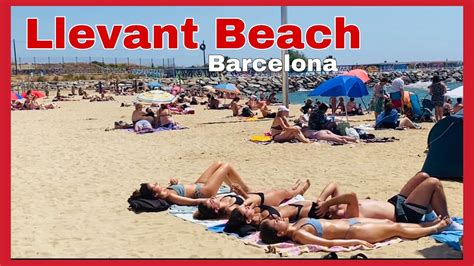 Barcelona Beach Walk At Llevant Beach 4K YouTube