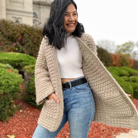 Crochet Even Moss Stitch Sweater PDF Pattern And Video Tutorial Instant