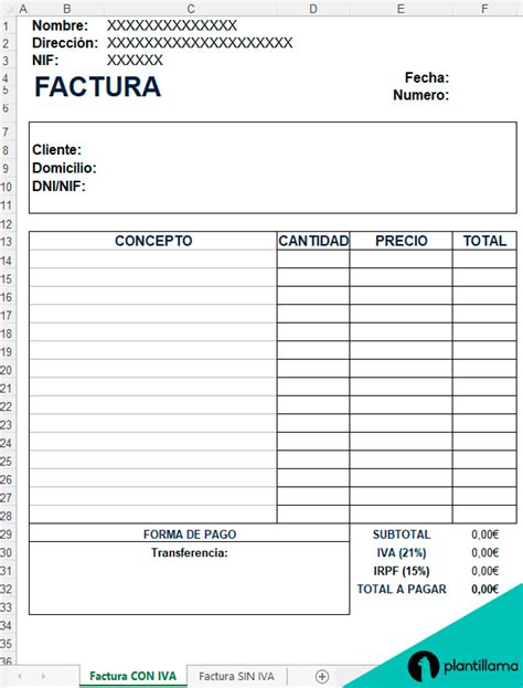 Plantilla De Factura Word Factura Imprimible Formularios Etsy Hot Sex