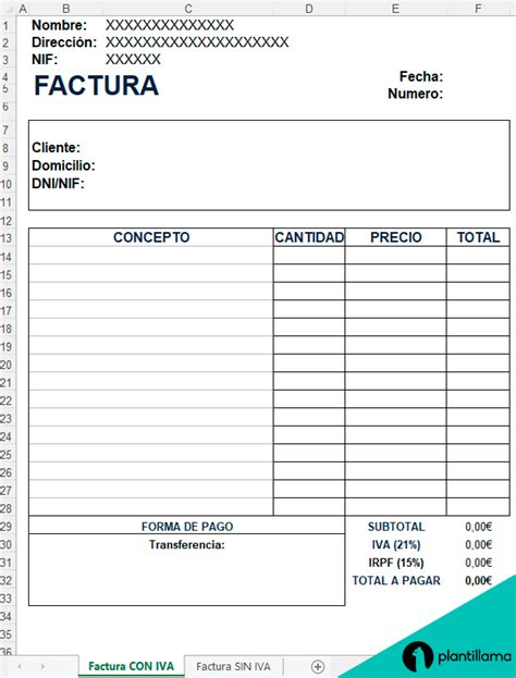 Plantilla De Factura En Excel Gratis Con Explicación