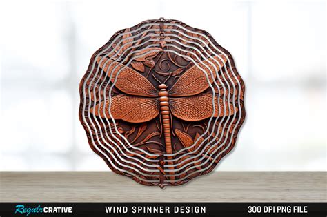 Tooled Leather Dragonflies Wind Spinner Graphic By Regulrcrative · Creative Fabrica