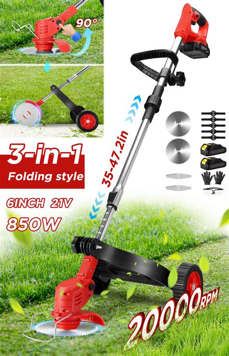 G·peh Cordless Weed Eater 900w Electric Brush Cutter Lawn Edger Grass