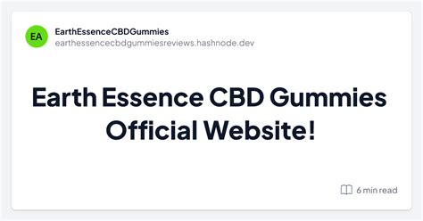 Earth Essence CBD Gummies Official Website!