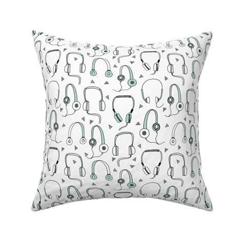 Headphones Headphone Fabric Music Fabric Spoonflower
