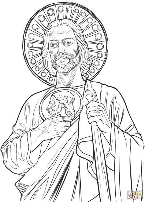 St Jude Thaddeus Coloring Page Free Printable Coloring Pages