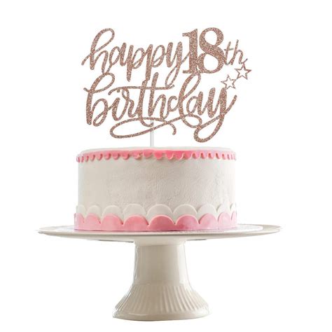 Buy Festikohappy Th Birthday Cake Topper Rose Gold Glitter Th