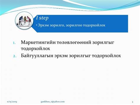 маркетингийн төлөвлөгөөний бүтэц
