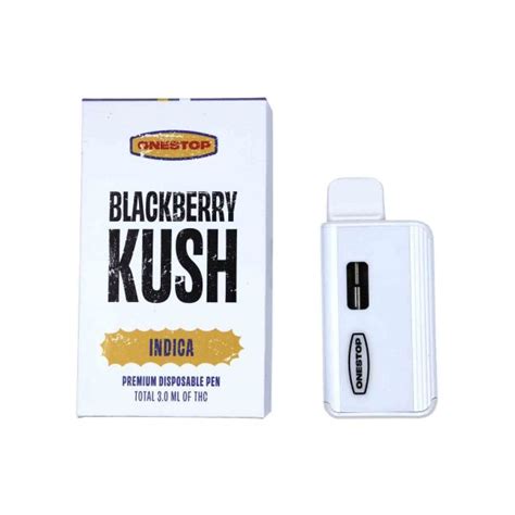 Onestop 3mL Disposable Vapes Blackberry Kush THC Distillate Naked