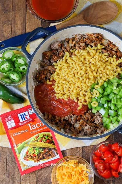 Beef Taco Pasta Skillet Spend With Pennies