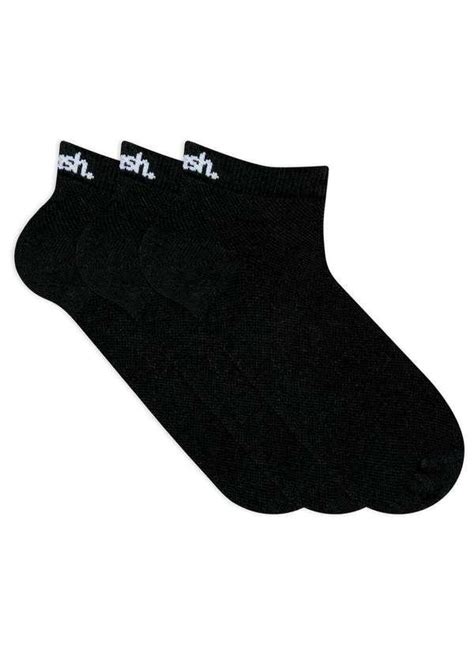 Kit 3 Pares Meia Sapatilha Masculina Preto 01 Mash