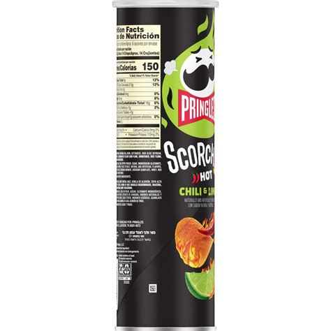 Pringles Scorchin Chili And Lime Potato Crisps Chips 55 Oz