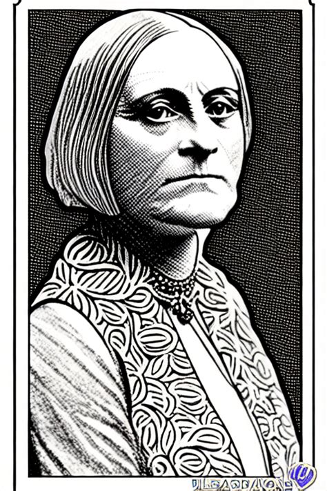 Susan B Anthony Coloring Page · Creative Fabrica