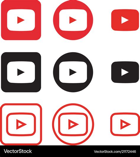 Youtube Social Media Icons Royalty Free Vector Image