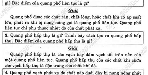 Giải Vật Lý 12 Chương 5 Bài 26 Các Loại Quang Phổ