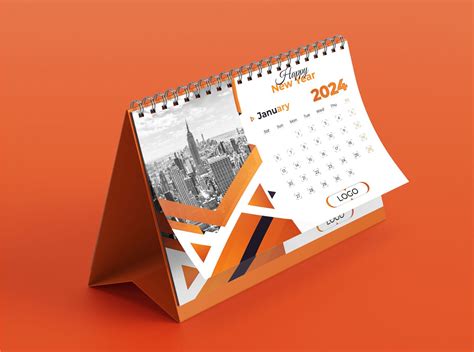 Modern Desk 2024 Calendar Design Template On Behance