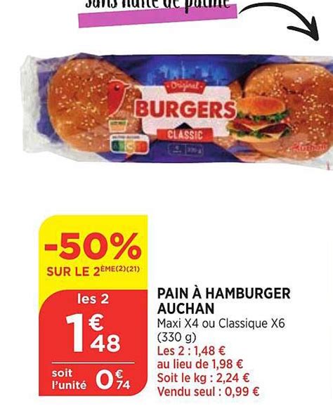 Promo Pain Hamburger Auchan Chez Atac Icatalogue Fr