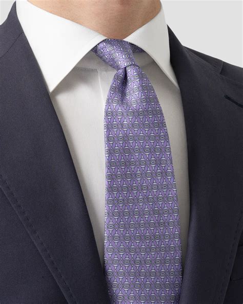 Geometric Print Silk Tie Eton