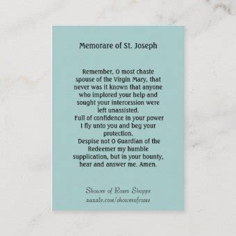 St. Joseph Memorare Prayer Holy Card | Zazzle