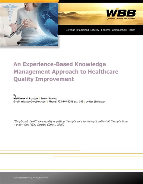 Pdf An Experience Based Knowledge Management Approach To Healthcare