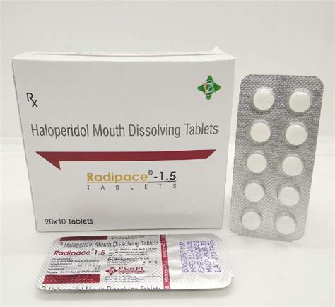 Haloperidol 1 5mg MD Tablets Packaging Size 20 10 Packaging Type