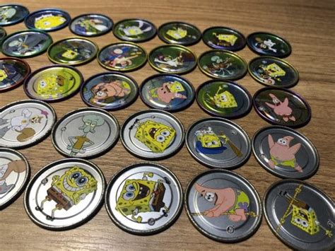 Coleção de Tazos Elma Chips Titanium Bob Esponja Completa Casa do