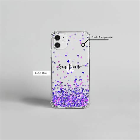 Capa Capinha Case De Celular Personalizada Nome Cora Es