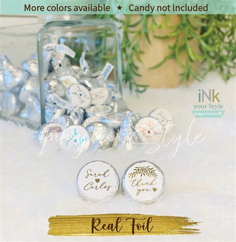 108 Personalized Hershey Kiss® Candy Labelspersonalized Wedding Favor Labelpersonalized