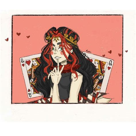 A Drawing Of A Woman With Red Hair And Crown On Her Head Sitting In