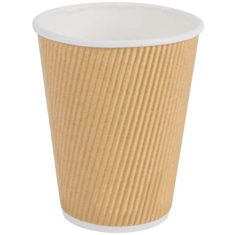 Choice Oz Double Wall Ripple Kraft Paper Hot Cup Case