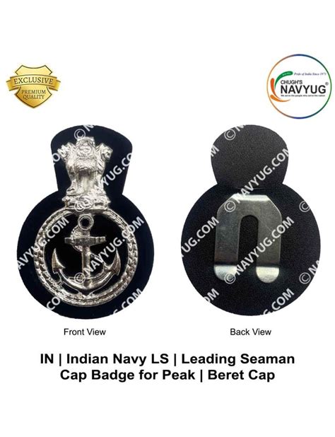 IN Indian Navy LS Peak Beret Cap Badge ArmyNavyAir