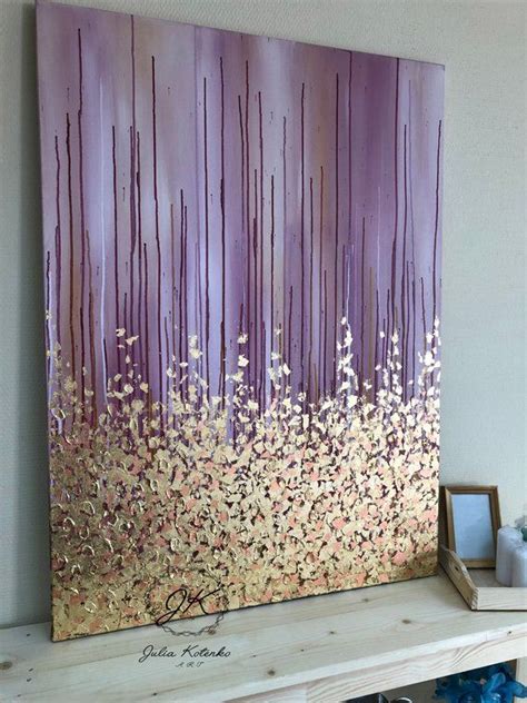 Abstract Gold Leaf Original Paintinglarge Wall Art Unique Etsy