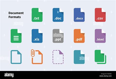 Formatos De Archivo De Iconos De Documento Imagen Vector De Stock Alamy