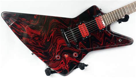 Custom Swirl Painted And Upgraded Epiphone 1958 Goth Explorer Reverb