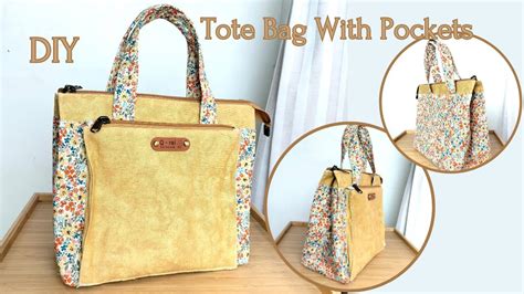 DIY Tote Bag With Pockets How To Make A Tote Bag With Front Pocket