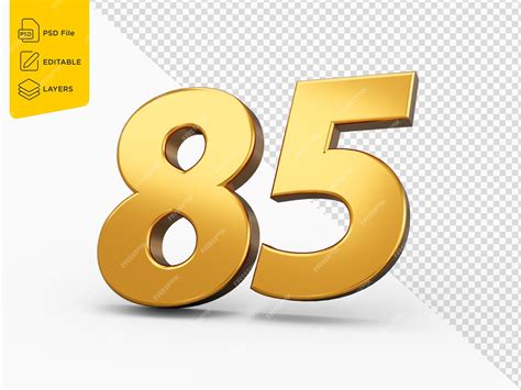 premium psd gold number    isolated white background