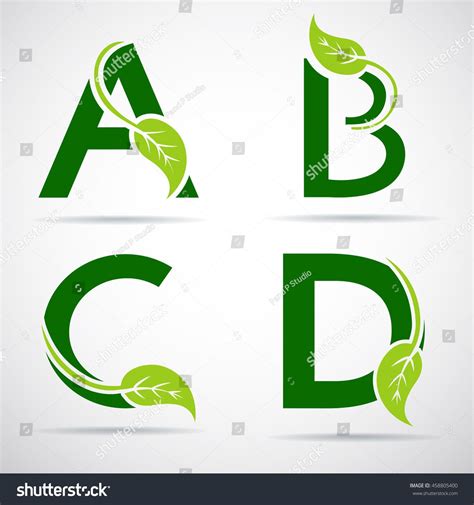 Vector Green Alphabet Set Eco Letters Stock Vector Royalty Free