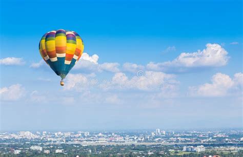 Hot Air Balloon With Blue Sky Background Stock Image Image Of Flight White