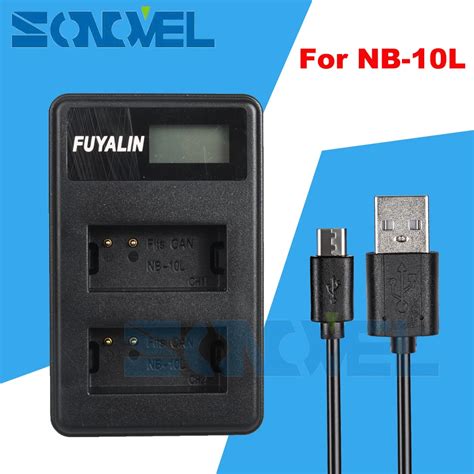 NB 10L NB10L USB LCD Dual Battery Charger For Canon Powershot G15 G16