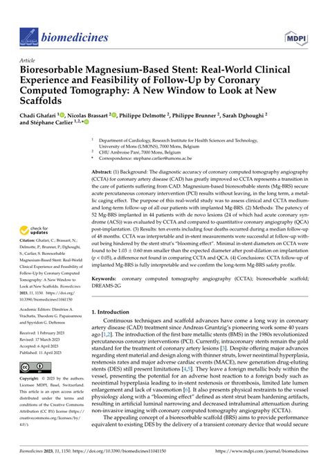 Pdf Bioresorbable Magnesium Based Stent Real World Clinical